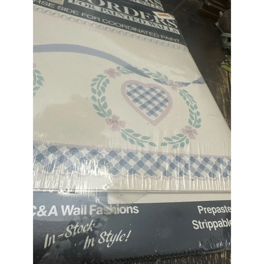 VTG Lot of 3 NEW Borders for Painted Walls C&A Wall Fashions‎ Heart Bear Wreath